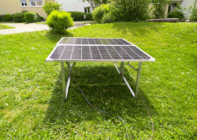 Solarpaneel als Tisch