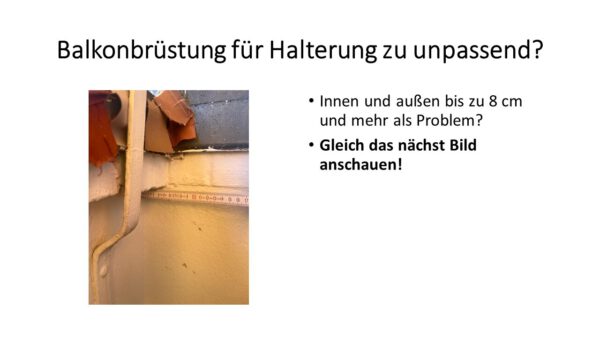 Halterung für Balkonkraftwerk zu unpassend von 18 bis 50 cm? Energiesparfux hat die Lösung auf dem nächstem Bild bereit!